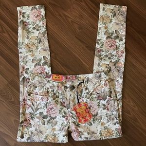 NEW FLORAL SUMMER GIRLS JEANS SIZE 11